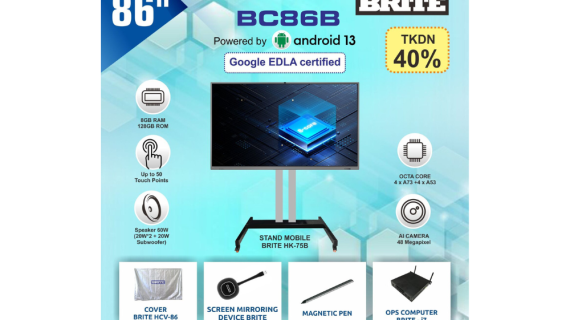 IFP BC86B 86 Inch Built AI Camera 48 MP Standing Mobile Bracket OPS i7